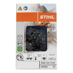 Stihl RAPID 3689 005 0081 Chainsaw Chain, 20 In L Bar, 0.063 In, 0.325 In TPI/Pitch, 81-Link