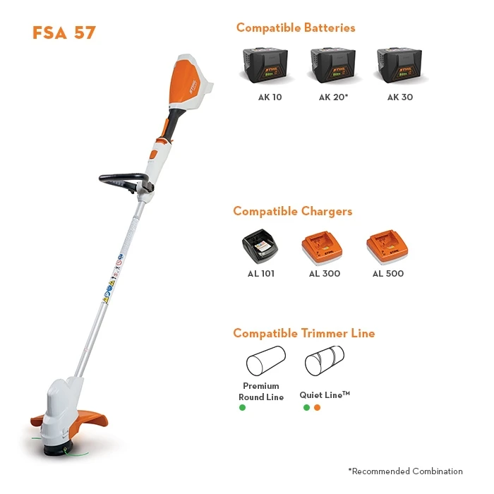Stihl FSA 57 Battery-Powered Straight Shaft String Trimmer 2 Stihl FSA 57 Battery-Powered Straight Shaft String Trimmer - Image 2